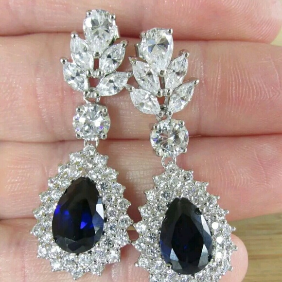 Estate Jewelry - Estate Designer Signed Sapphire Quartz & CZS  .925